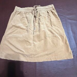 LOFT Tan Corduroy Mini Skirt